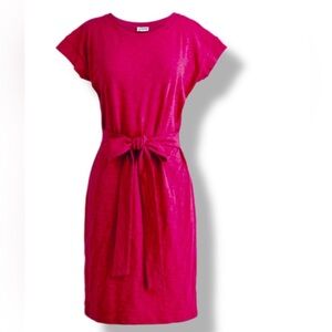 J. Crew Vibrant Pink Tie Front Dress